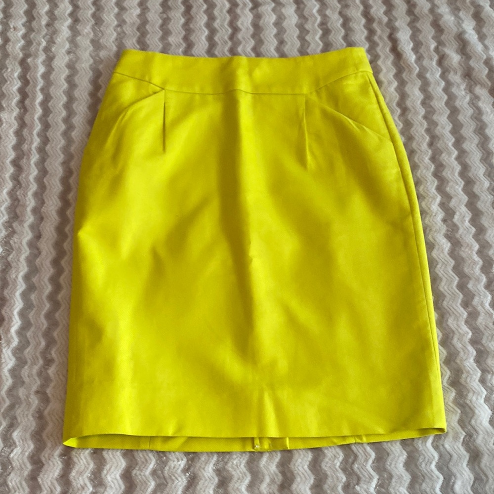J. Crew Yellow Pencil Skirt Size 0